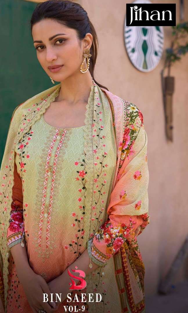 BIN SAEED LAWN VOL - 9 Open Pic by JIHAN 